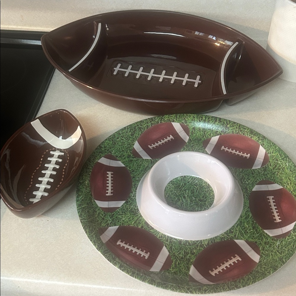 Football Themed Chip and Dip Platters